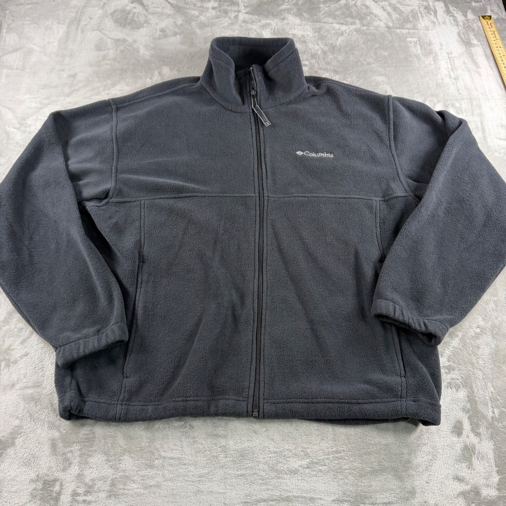 Columbia Mens Full Zip Fleece Jacket Charcoal Gray XM6861 Large